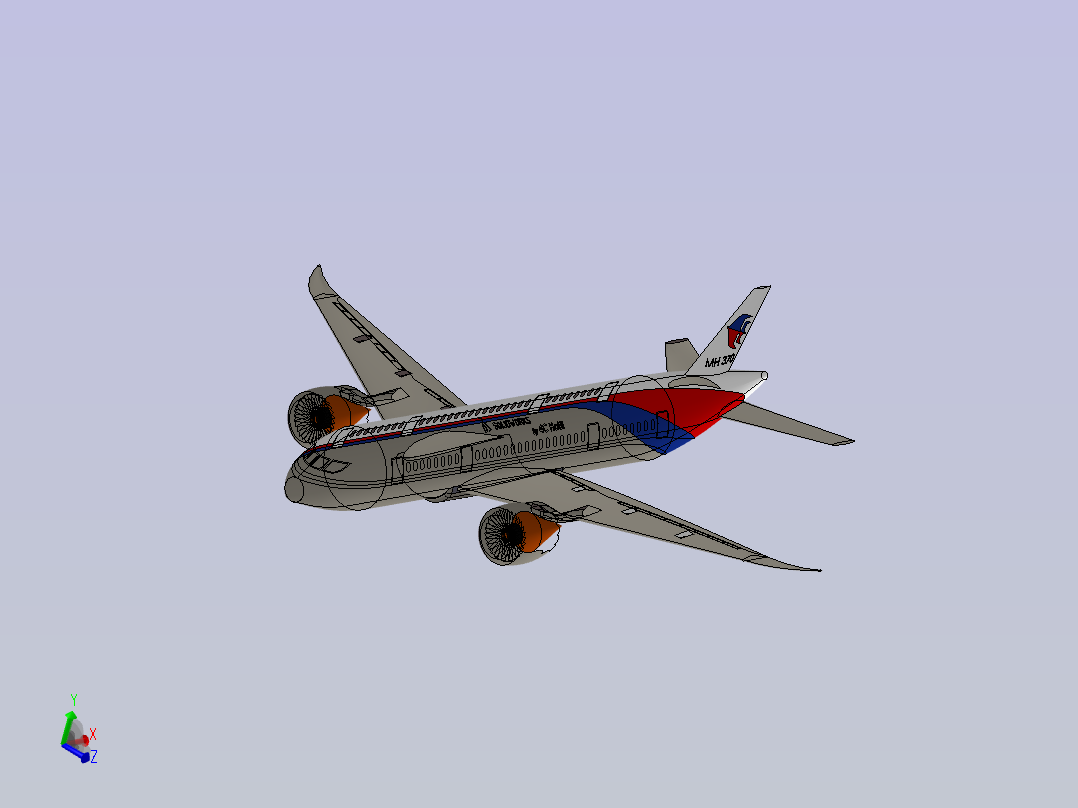 波音MH370主视图