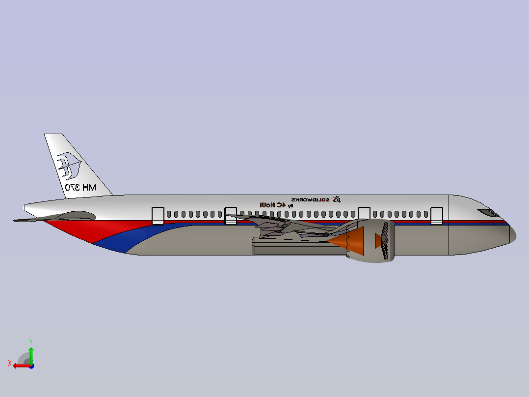 波音MH370后视图