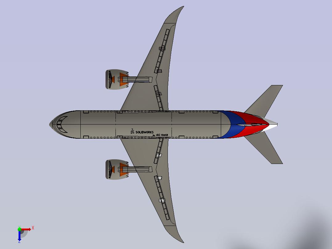 波音MH370俯视图