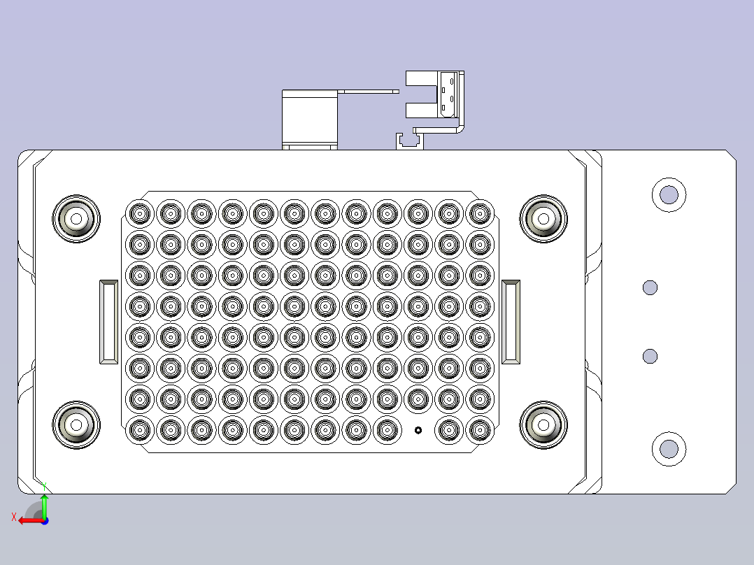 硅胶与金属针组装治具后视图