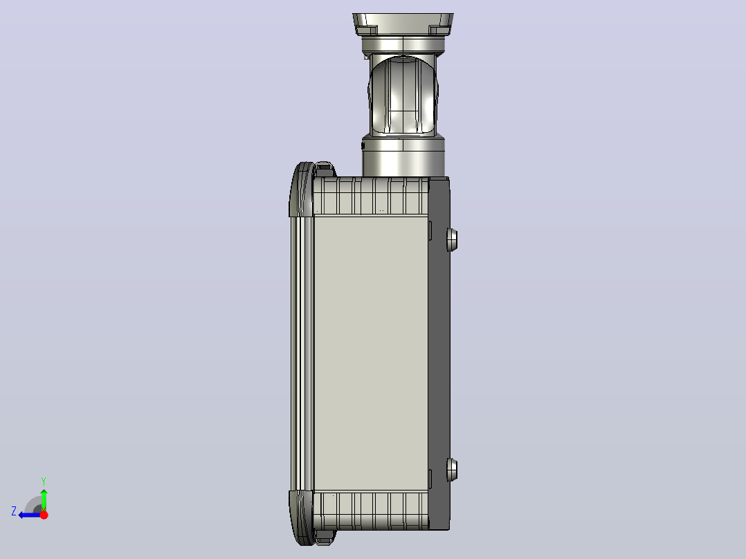 向上顶座+90度箱体连接器+控制箱.STEP右视图