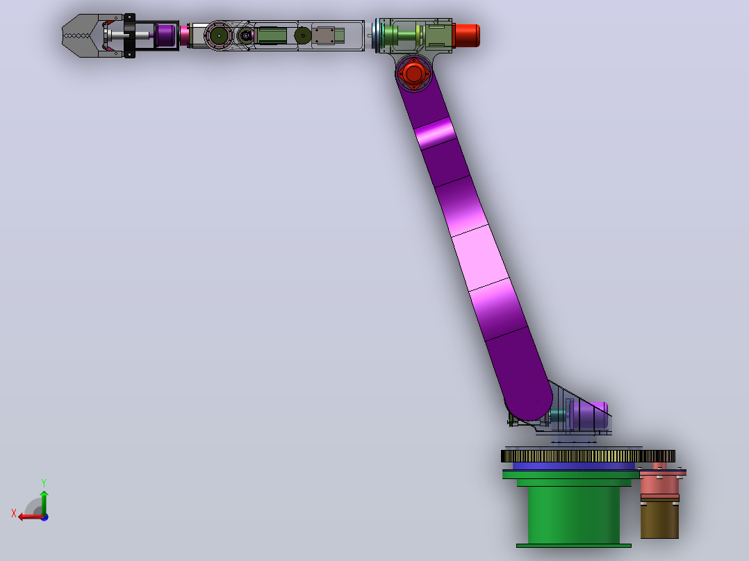 物料抓取机械手SW后视图