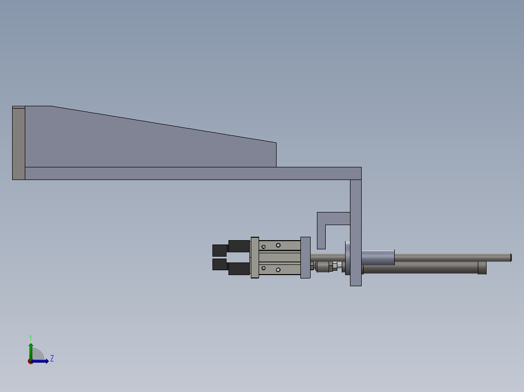 气缸加导杆式取料结构sw12可编辑左视图