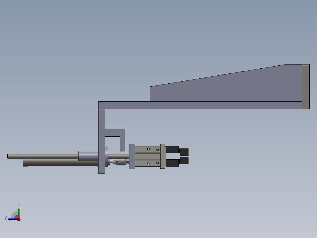 气缸加导杆式取料结构sw12可编辑右视图