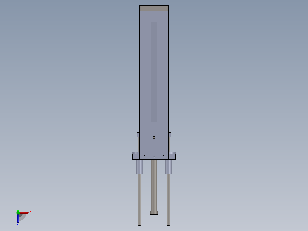 气缸加导杆式取料结构sw12可编辑俯视图