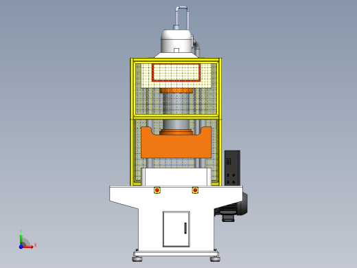Prensa eka 100T液压机3D数模图纸 STEP格式前视缩略图