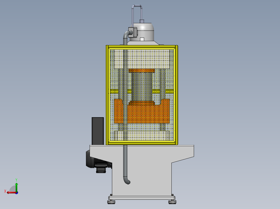Prensa eka 100T液压机3D数模图纸 STEP格式后视图
