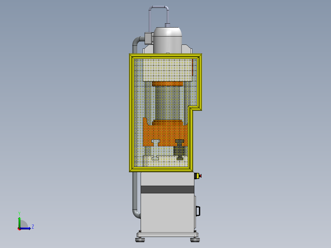 Prensa eka 100T液压机3D数模图纸 STEP格式左视图