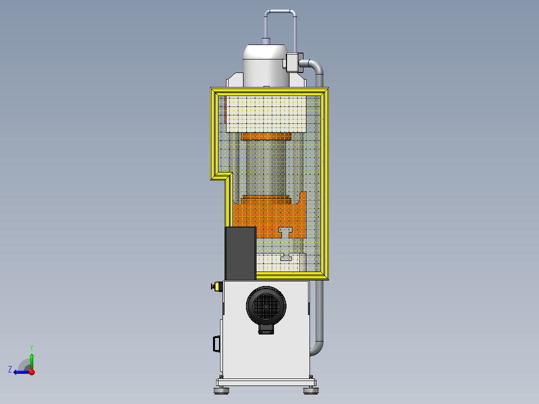 Prensa eka 100T液压机3D数模图纸 STEP格式右视图