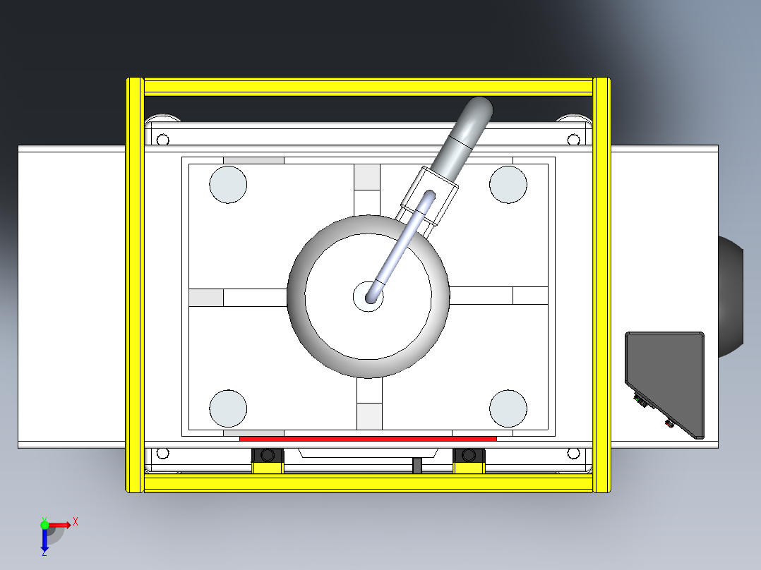 Prensa eka 100T液压机3D数模图纸 STEP格式俯视图