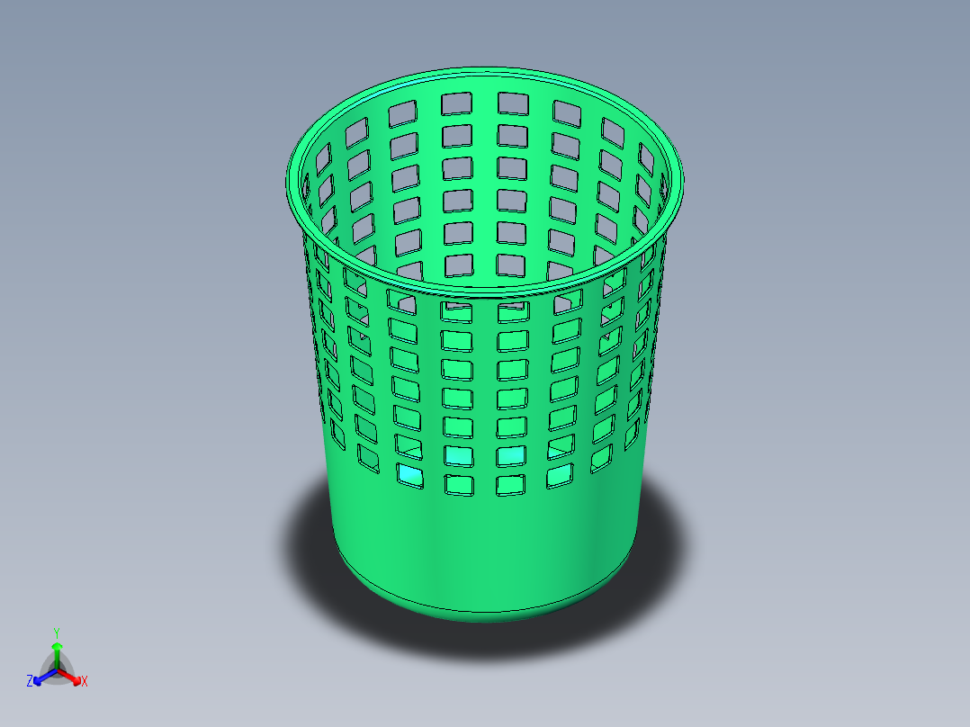 纸篓正等轴测图