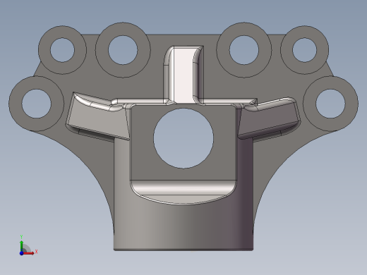 铸件法兰3D模型前视缩略图