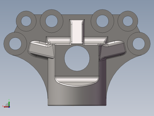 铸件法兰3D模型后视缩略图