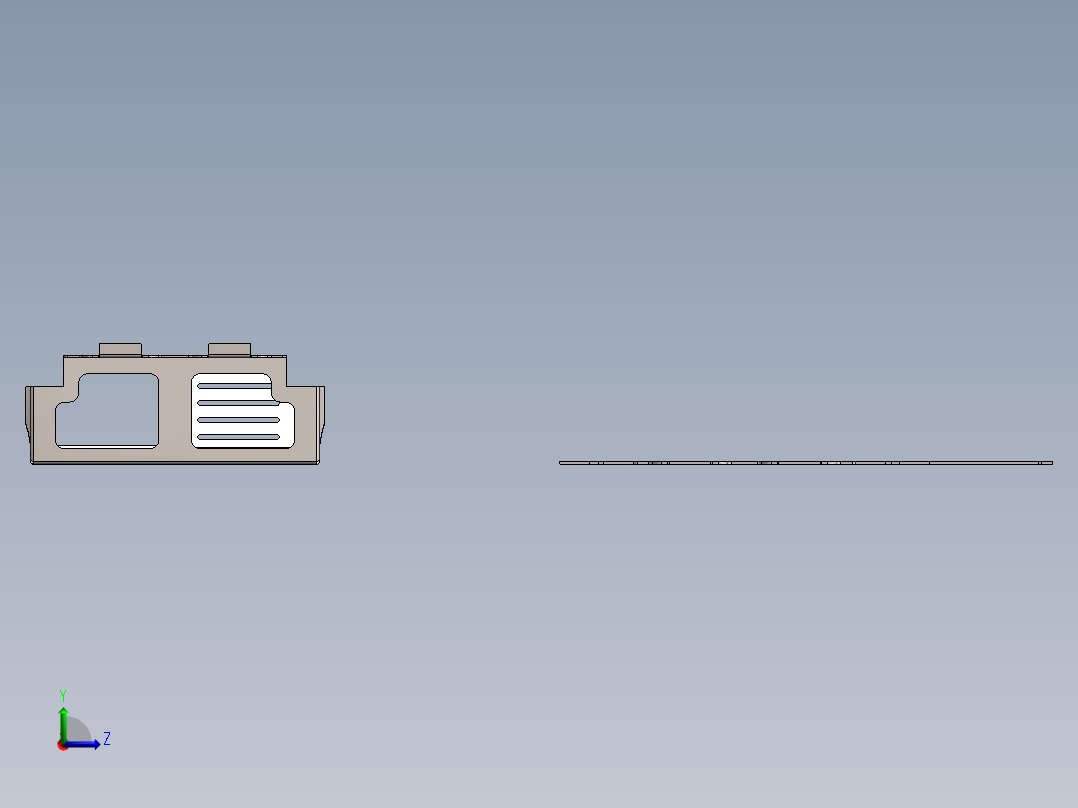 solidworks 金属板组件框架左视图