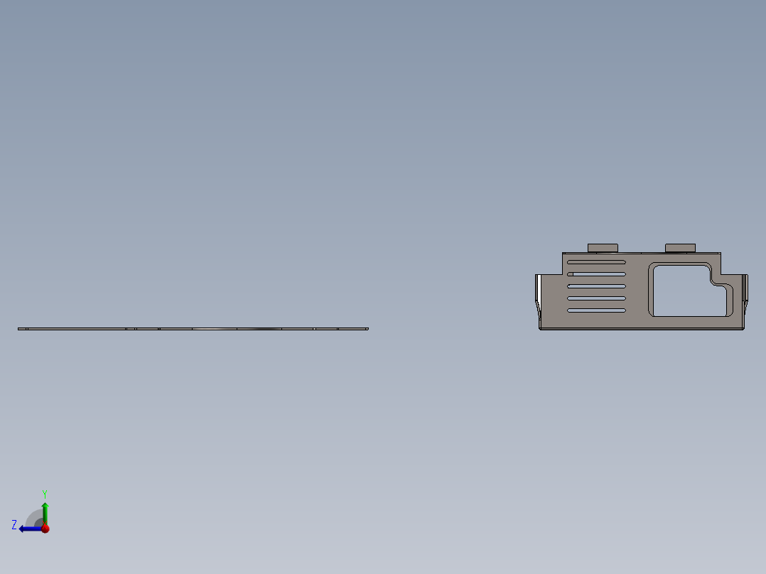 solidworks 金属板组件框架右视图
