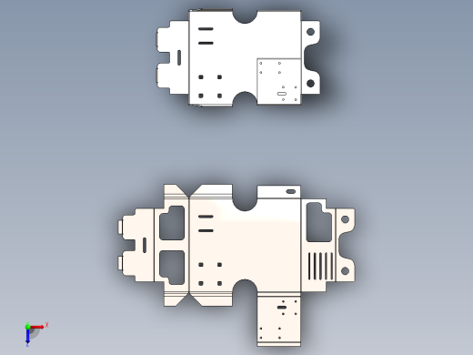 solidworks 金属板组件框架俯视缩略图