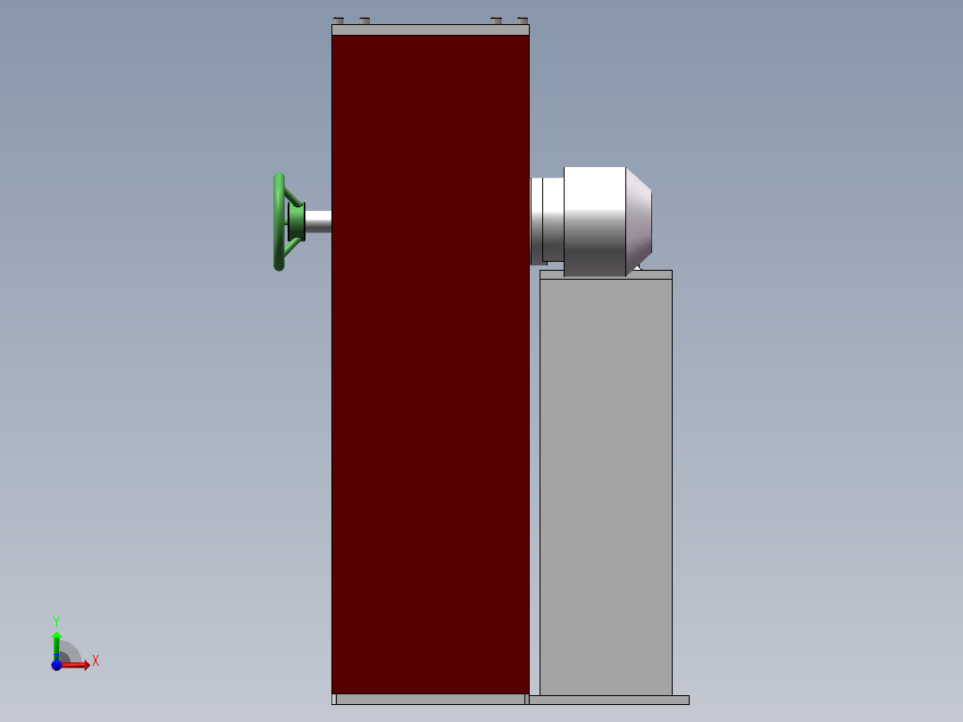 Q038-一种电控式放砸车电动栏杆的设计【三维SolidWorks】前视图