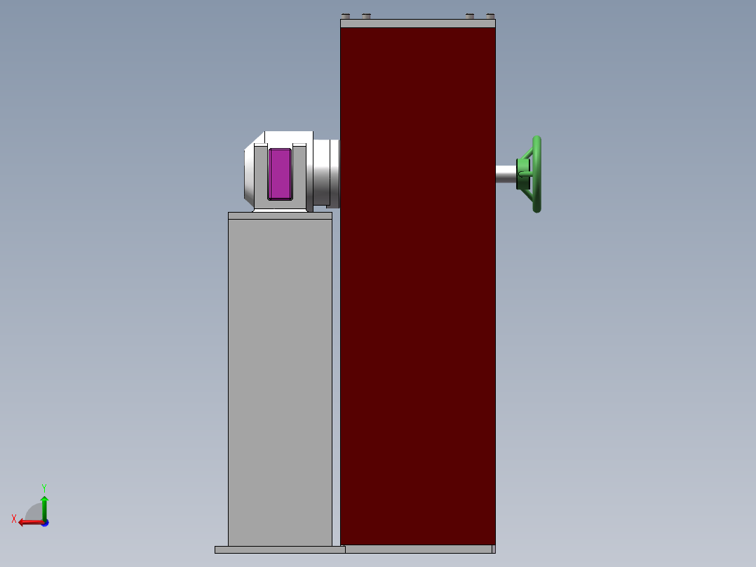 Q038-一种电控式放砸车电动栏杆的设计【三维SolidWorks】后视图