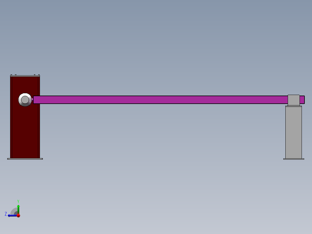 Q038-一种电控式放砸车电动栏杆的设计【三维SolidWorks】右视图