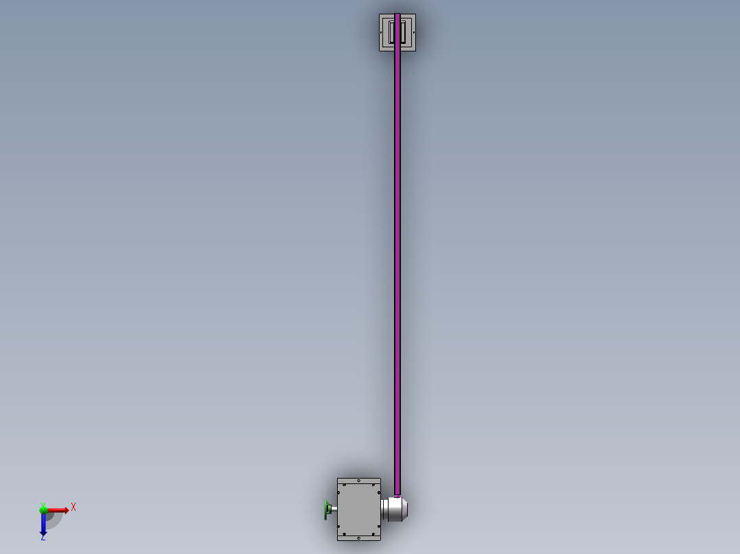 Q038-一种电控式放砸车电动栏杆的设计【三维SolidWorks】俯视图
