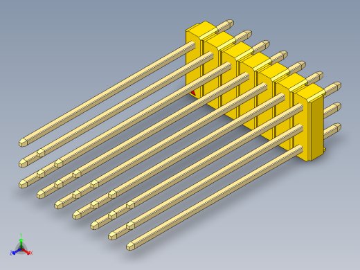 彩色公头100mil（2.54mm）系列-DS1021_yellow_3x07p_100mil_Type43_rev1.0