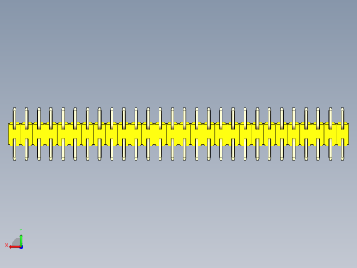 彩色公排针 100mil 2.54mm 系列-DS1022_yellow_56p_100mil_TypeSMT_rev1.0后视缩略图