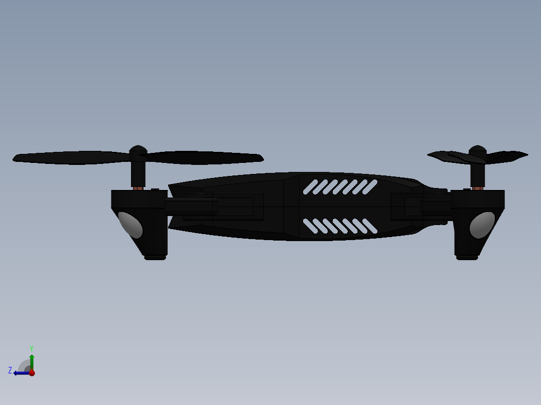 无人机机身右视图