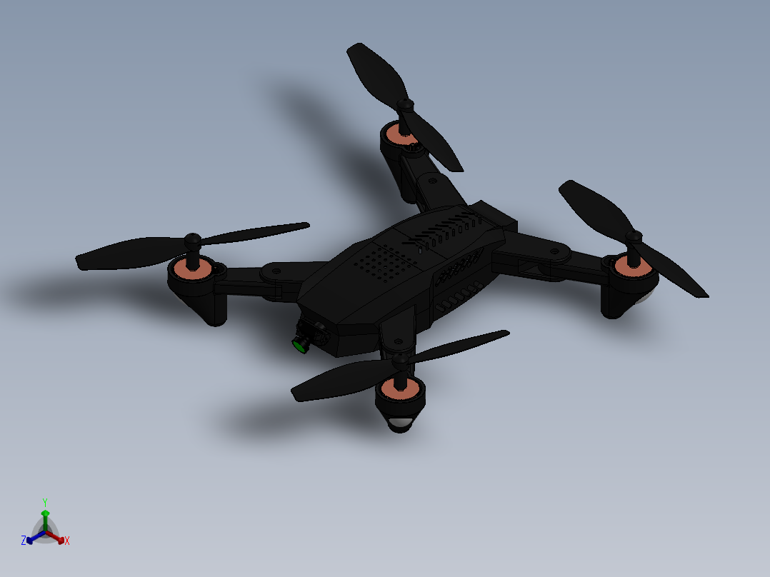 无人机机身正等轴测图