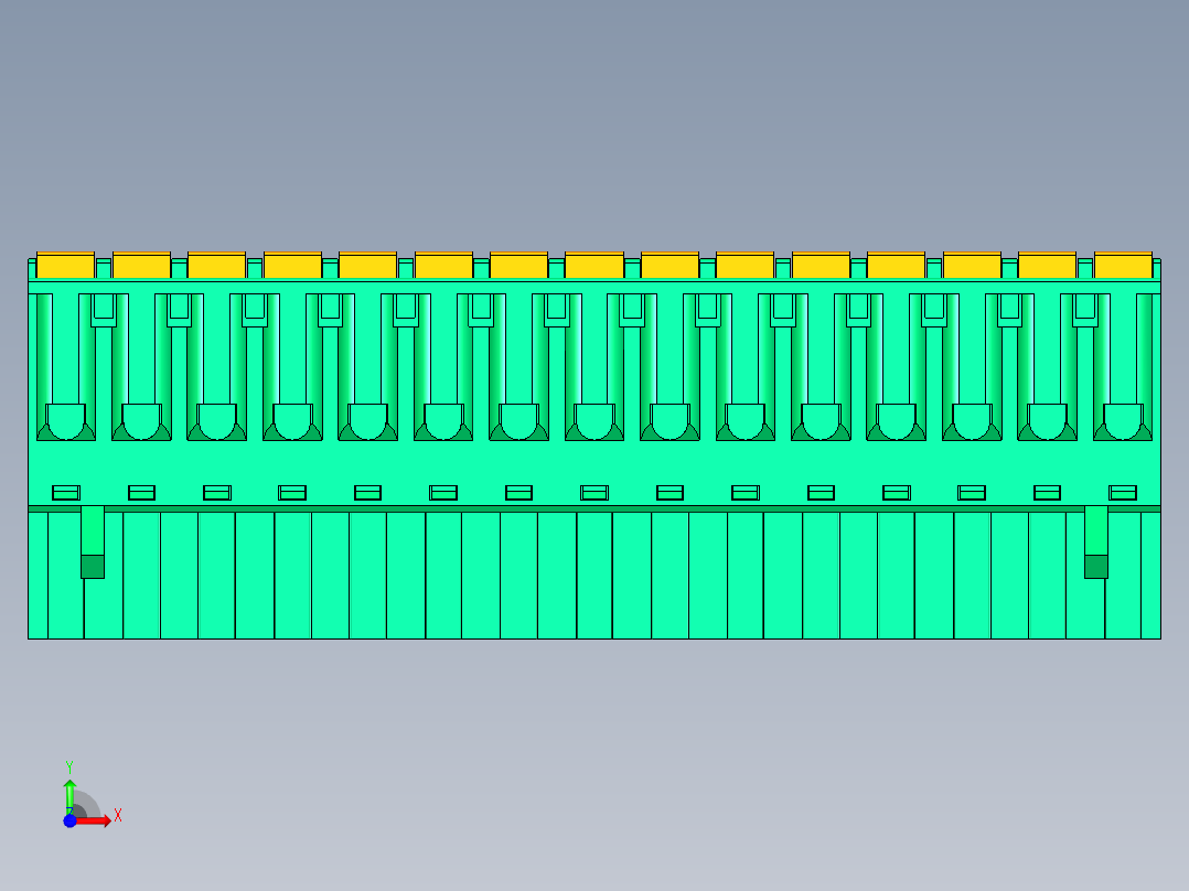 DEGSON 2EDG 系列 5.0mm 可插拔接线端子组-2EDGKD-5.0-15P-14-00AH前视图