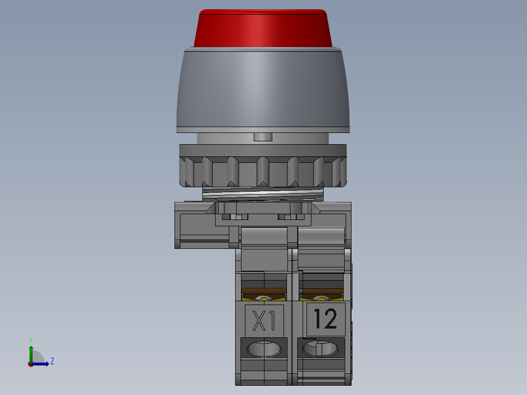 常闭开关按钮左视图