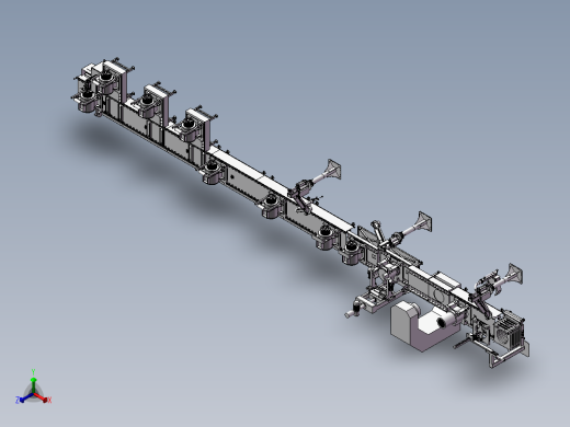PMS曳引机流水线总装配图