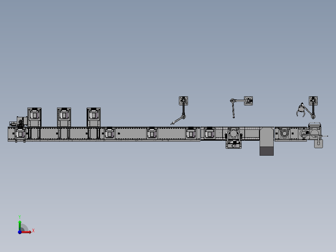 PMS曳引机流水线总装配图前视图