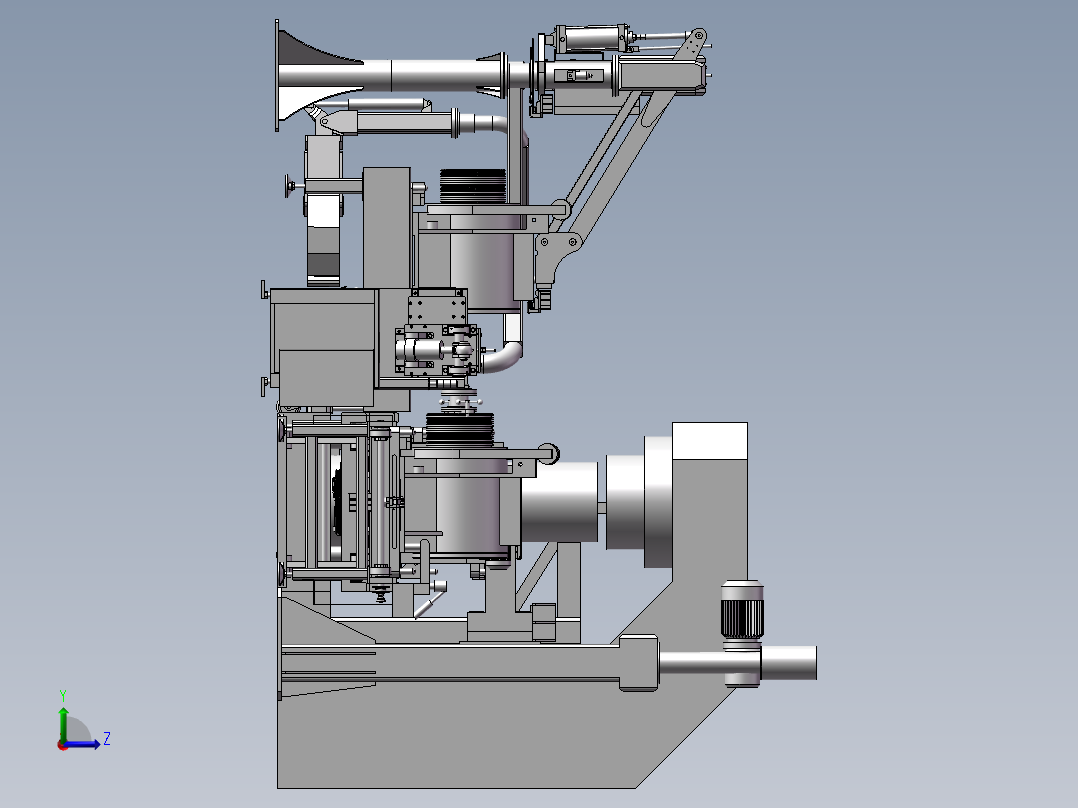 PMS曳引机流水线总装配图左视图