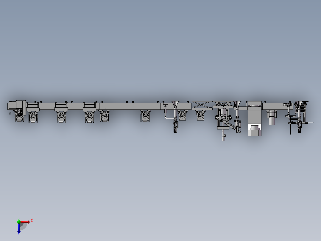 PMS曳引机流水线总装配图俯视图