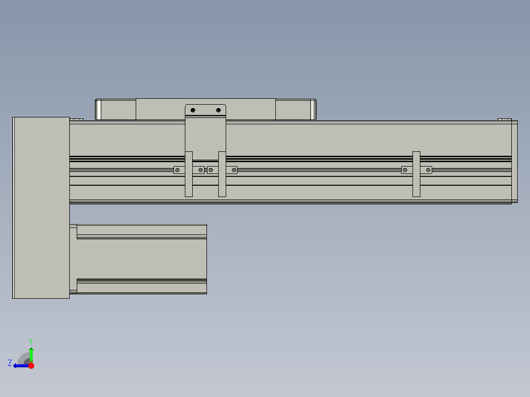 直线模组LHC14-S100-D设计图纸右视图