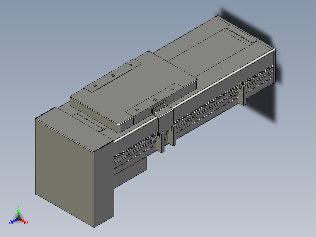 直线模组LHC14-S100-D设计图纸正等轴测图