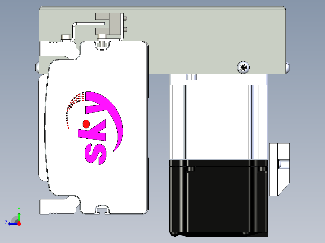 同步带滑台-半封闭B10H-L45-S1400-RD-P40-D3右视图