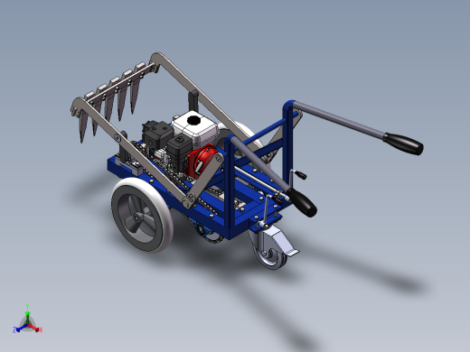 小型手推式松土机模型