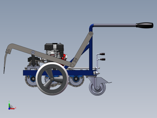 小型手推式松土机模型前视缩略图