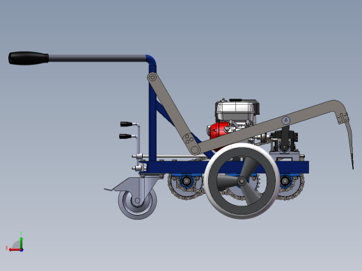 小型手推式松土机模型后视缩略图