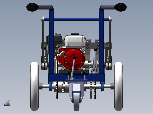小型手推式松土机模型右视缩略图