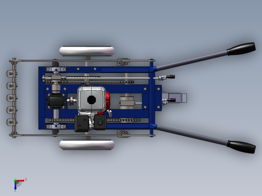 小型手推式松土机模型俯视缩略图
