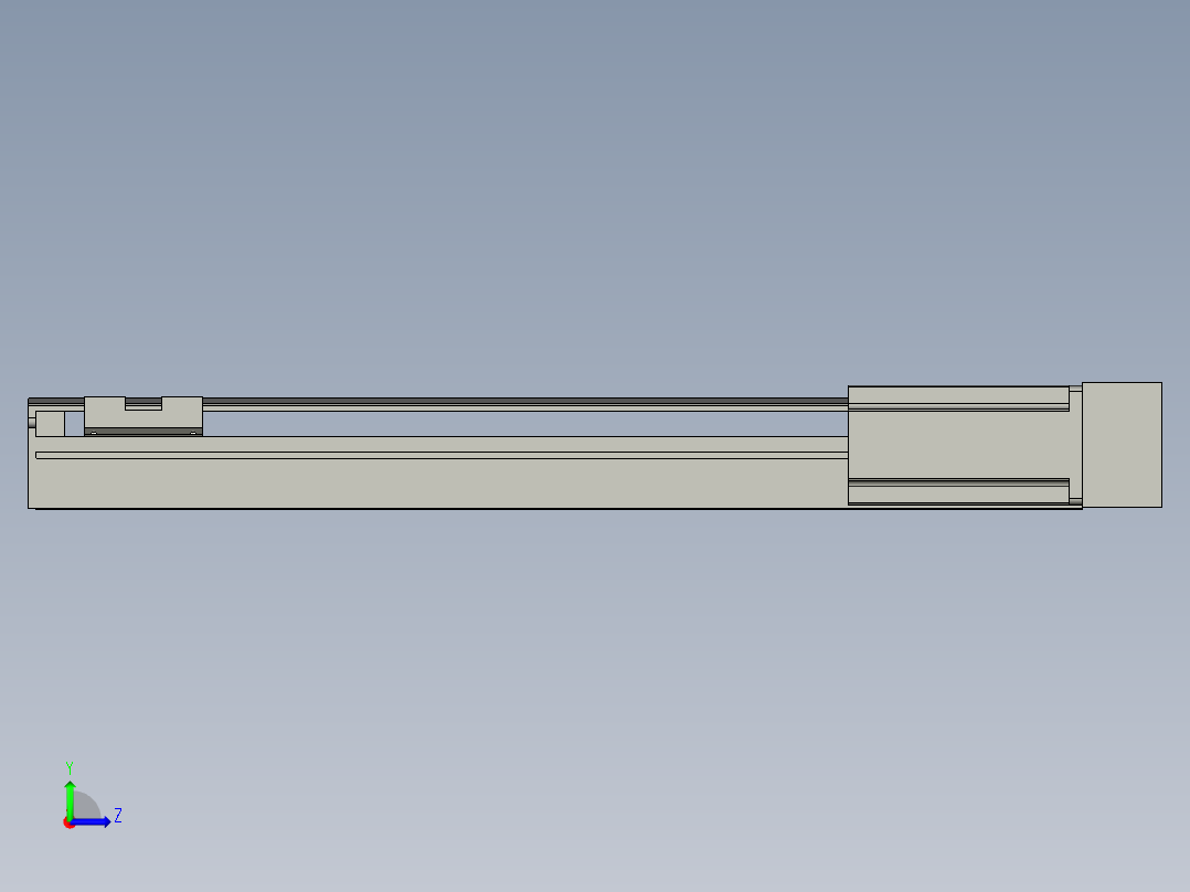 直线模组LHA6-S400-R-200W(16丝杆)设计图纸左视图