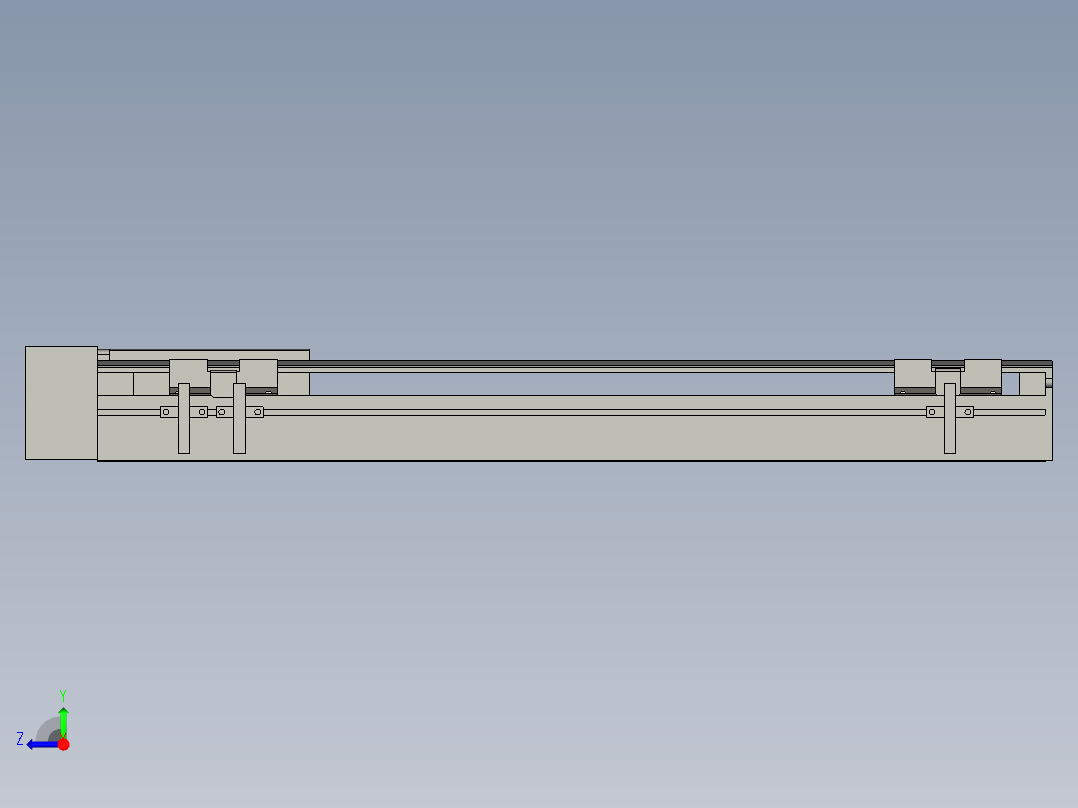 直线模组LHA6-S400-R-200W(16丝杆)设计图纸右视图