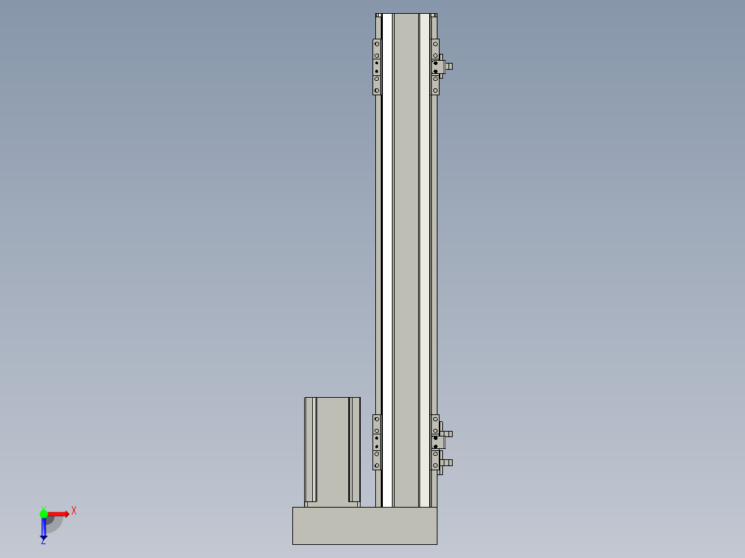 直线模组LHA6-S400-R-200W(16丝杆)设计图纸俯视图