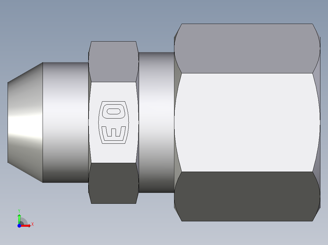 卡套式工业通用硬管接头EO_Weld_connector_AS08ZL71前视图