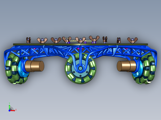 全向轮三角底盘小车前视缩略图