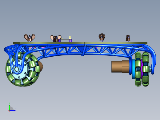全向轮三角底盘小车左视缩略图