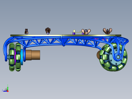 全向轮三角底盘小车右视缩略图