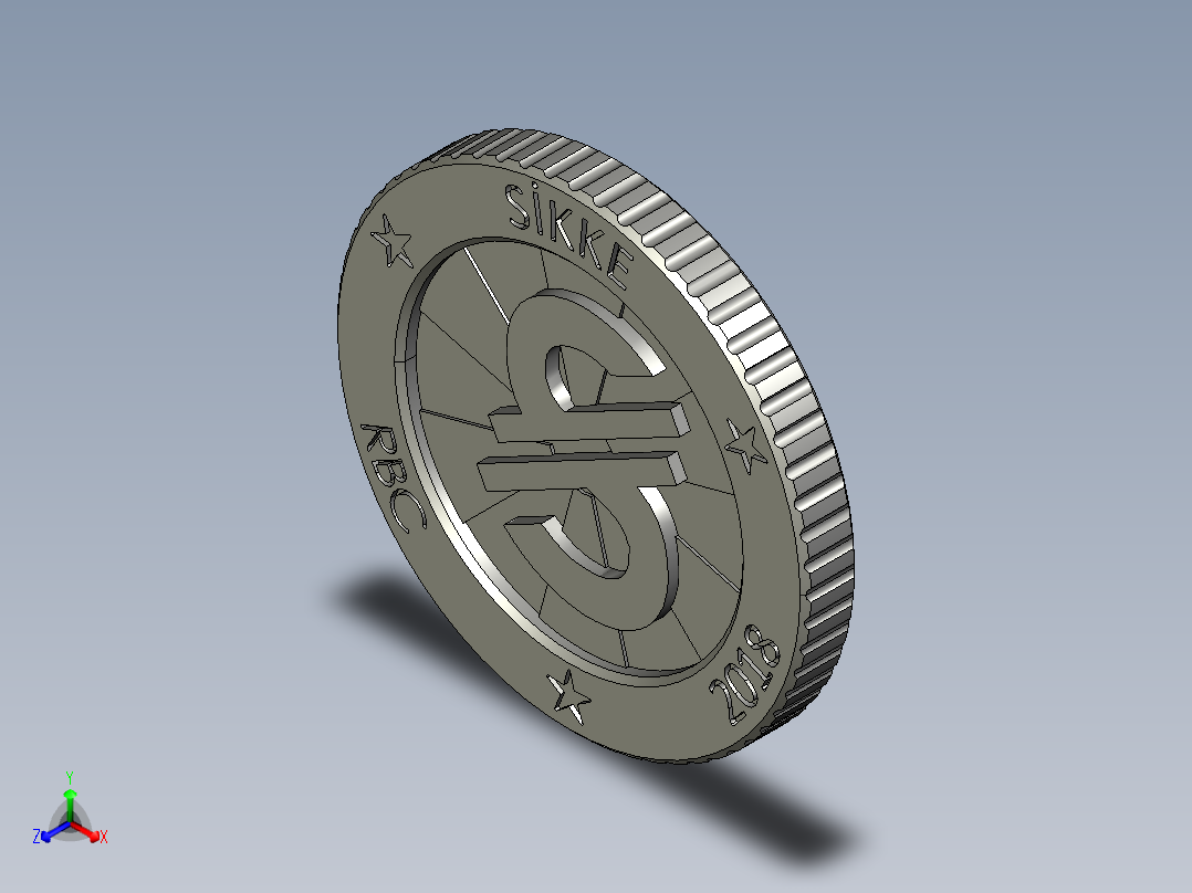 硬币6正等轴测图